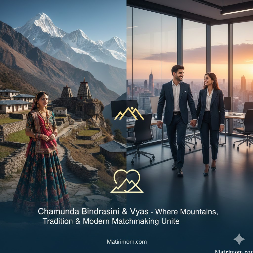 In Chamunda Bindrasaini & Vyas – Where Mountains, Tradition & Modern Matchmaking Unite | Matrimom.com 